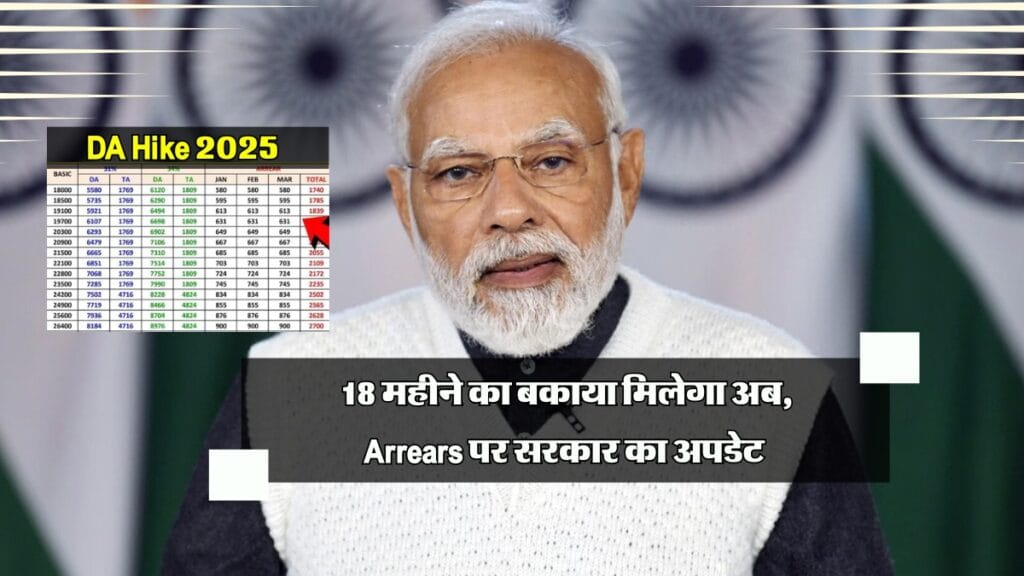 DA Arrears : 18 महीने का बकाया मिलेगा अब, Arrears पर सरकार का अपडेट