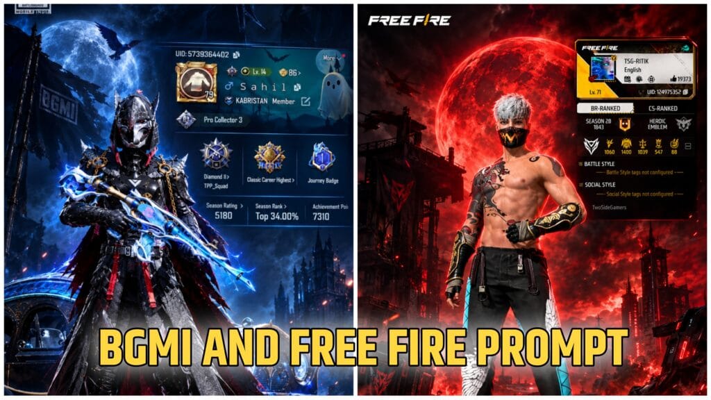 BGMI AND FREE FIRE COOL POSTER PROMPT IS HERE
